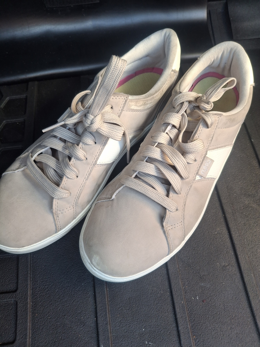 Ryka Women's Lace-Up Sneakers in Light Taupe with White Accent